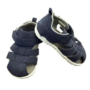 Stride Rite Jobe Boys Navy Blue Baby Toddler Hook and Loop Sandals Size‎ 4M